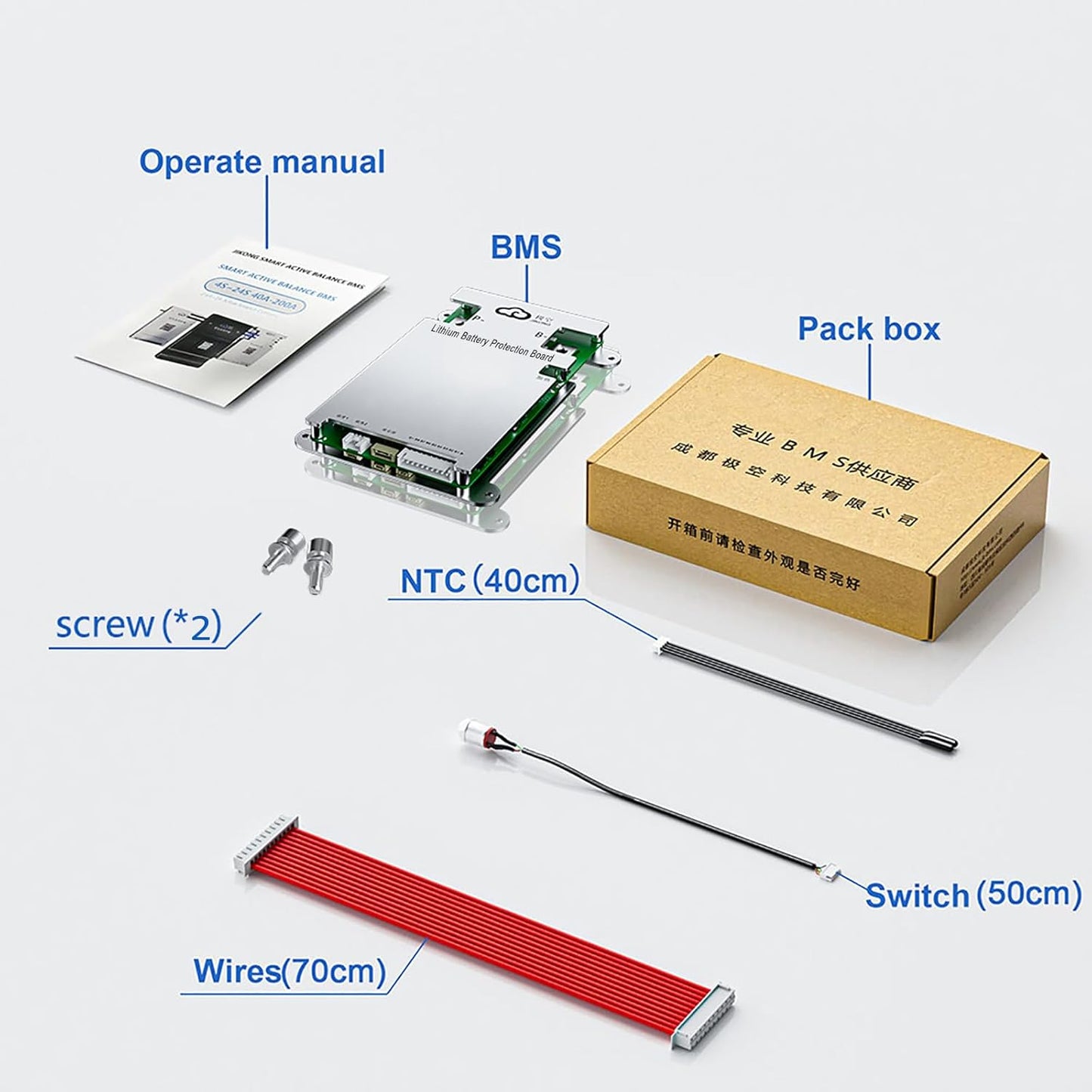 JKBMS Smart BMS 4S-8S 100A 1A Active Balance Integrado Bluetooth con CAN RS485 PCB Placa de Protección de Batería para Paquete de Batería LiFePO4 Li-ion LTO