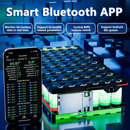 JKBMS Smart BMS 4S-8S 100A 1A Active Balance Integrado Bluetooth con CAN RS485 PCB Placa de Protección de Batería para Paquete de Batería LiFePO4 Li-ion LTO