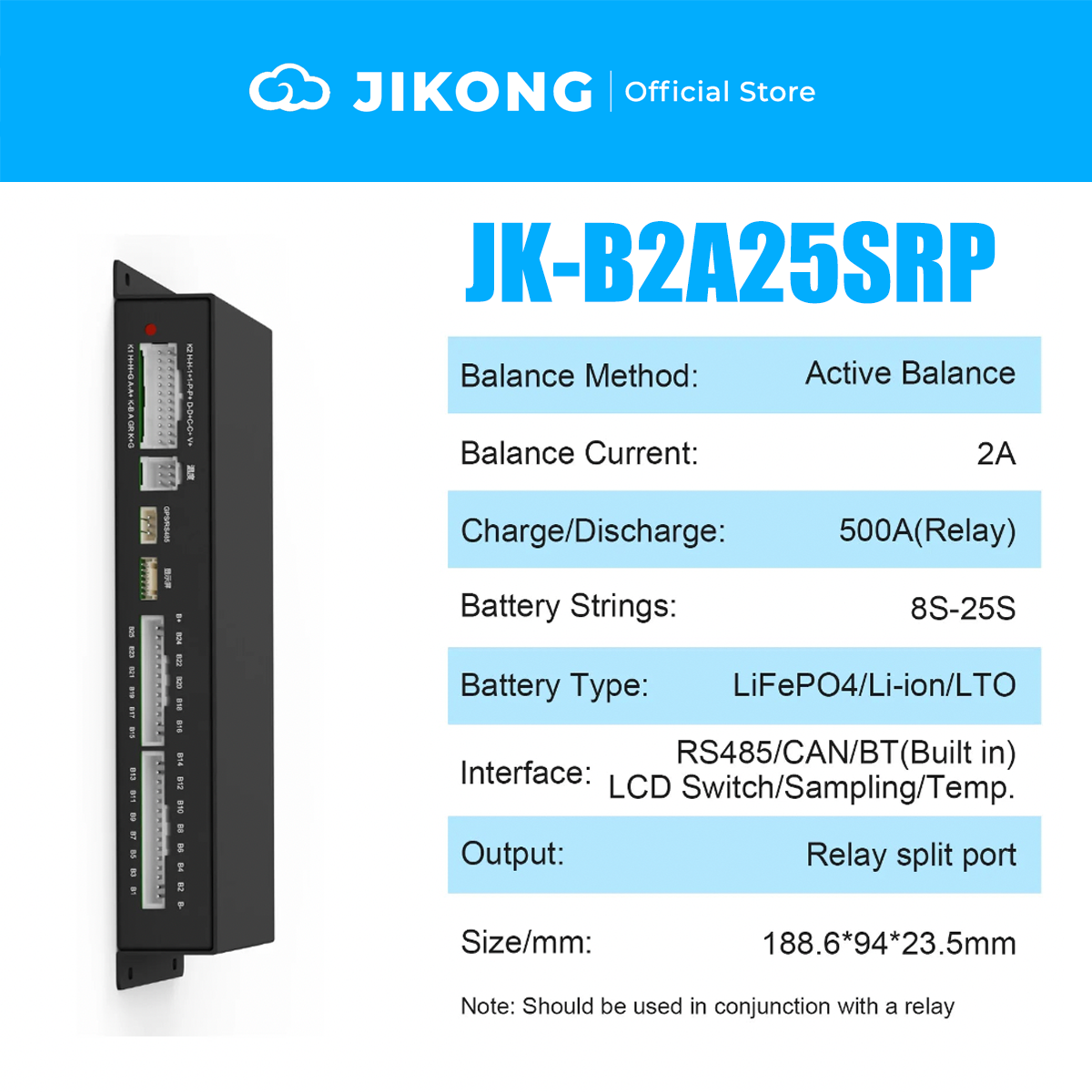 JIKONG JK-B2A25SRP – 2A Active Balancer 8S-25S for LiFePO4