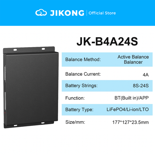 JIKONG JK-B4A24S – 4A Balancer BMS with CAN/RS485 for 8S-24S LiFePO4