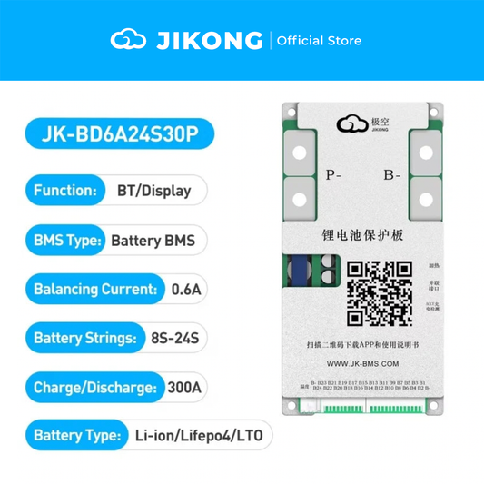 JIKONG JK-BD6A24S30P – 0.6A Balancer 300A BMS for 8S-24S LiFePO4