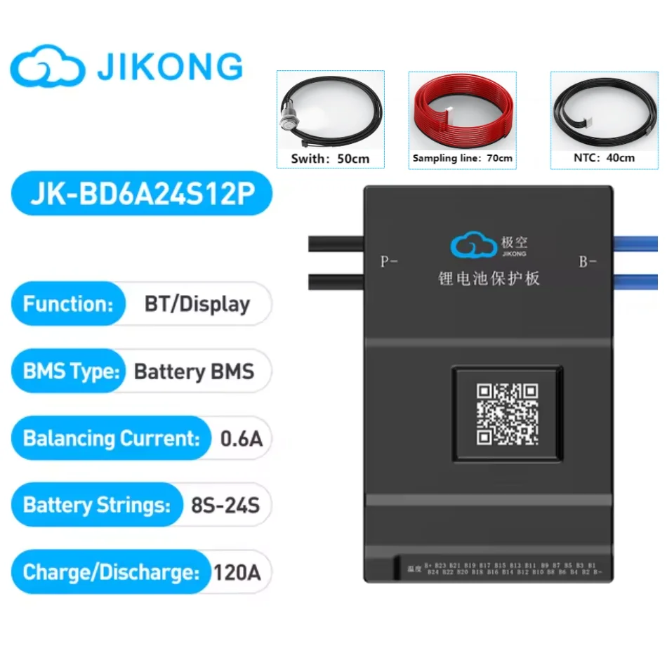 JIKONG Jk Bms BD6A24S10P Active Balance Bms 8S 10S 12S 16S 17S 20S 24S Smart Bms 60A 100A 150A 200A Lifepo4 Li-Ion Lto Battery