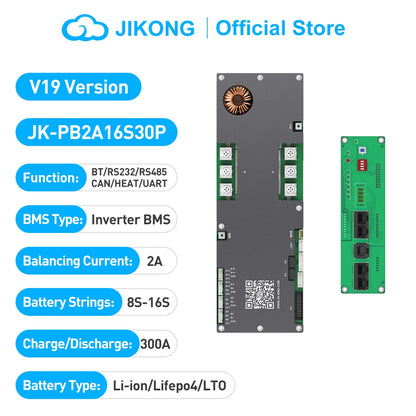 JIKONG V19 Household Energy Inverter BMS 8S/24V 16S/48V Li-ion/ Lifepo4/ LTO Battery BMS JK-PB2A16S20P